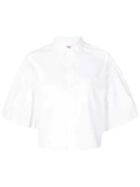 RED Valentino pleated-sleeve detail shirt White RAAE10LUN
