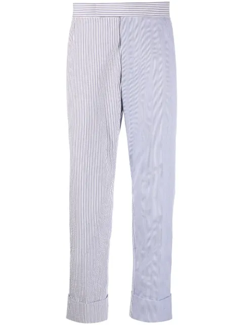 Thom Browne cropped seersucker trousers Blue MTC001F00572