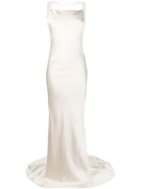 Maison Margiela hammered satin gown Neutrals SI0CT0007S49465