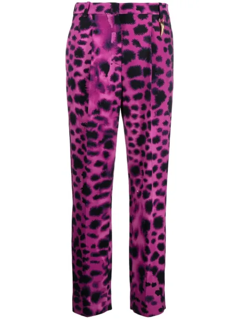 Roberto Cavalli graphic-print straight trousers Pink QKT2067OF49