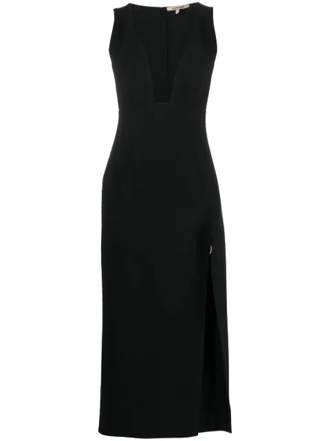 Roberto Cavalli V-neck side-slit dress Black QKT119RJ030
