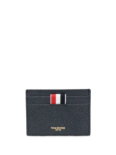Thom Browne 4-Bar stripe leather cardholder Blue MAW193A00198