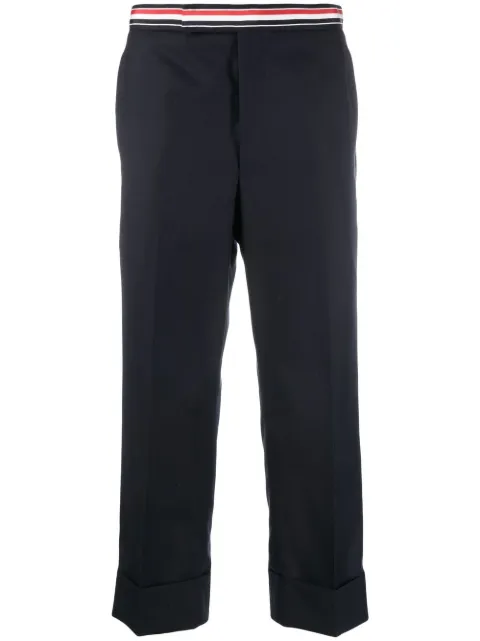 Thom Browne RWB-waistband cropped tailored trousers Blue MTC208A00626