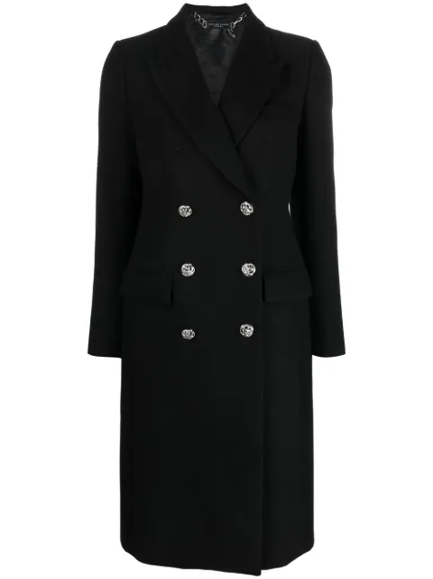 Philipp Plein double-breasted mid-length coat Black LABCWRA0582PTE003N