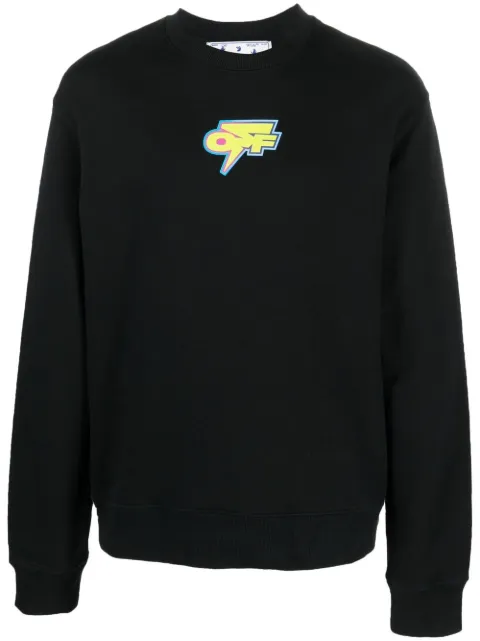 Off-White Arrows-print cotton sweatshirt Black OMBA057F22FLE0051070