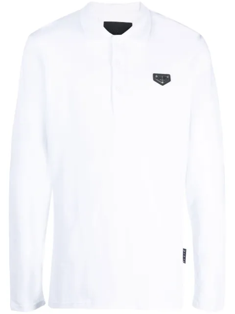 Philipp Plein logo-plaque polo shirt White LABCMTK6060PTE003N