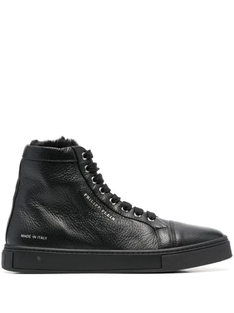 Philipp Plein shearling lined high-top sneakers Black LABSUSC0404PLE010N