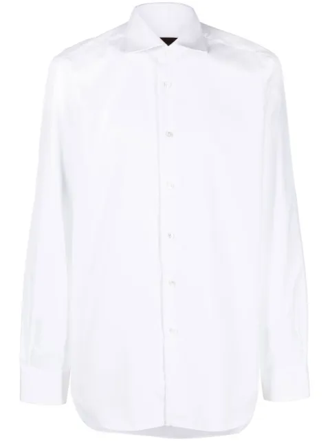 Barba cutaway-collar cotton shirt White I1U13P01PZ5812U