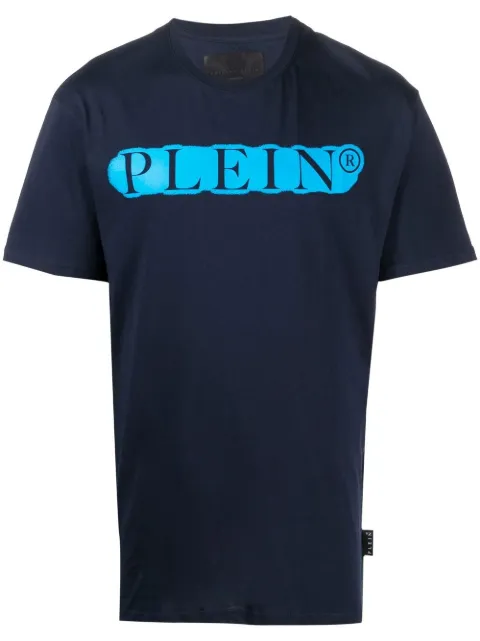 Philipp Plein logo print T-shirt Blue LABCMTK5199PJY002N