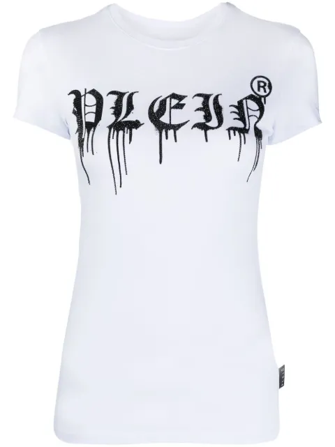Philipp Plein logo-print short-sleeved T-shirt White LABCWTK1506PTE003N
