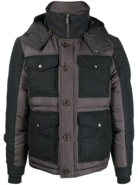 Canali hooded padded jacket Grey O30377SG02535