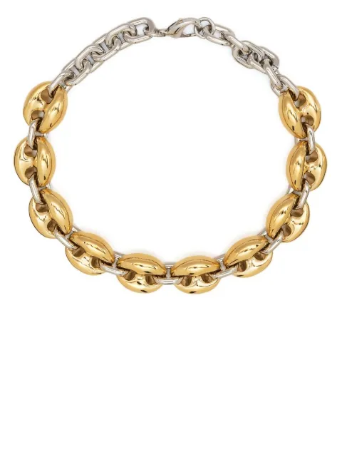 Rabanne two-tone choker necklace Gold 22ABB0219MET340