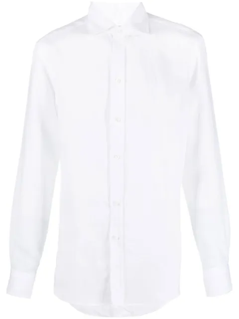 Ralph Lauren Purple Label long-sleeved linen shirt White 790587253006