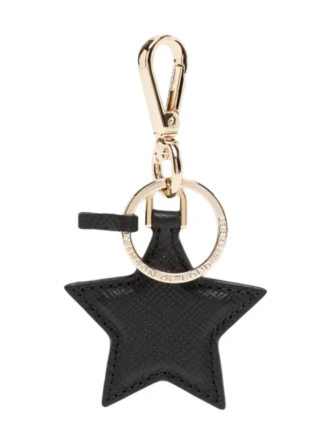 Smythson leather star keyring Black 1200282