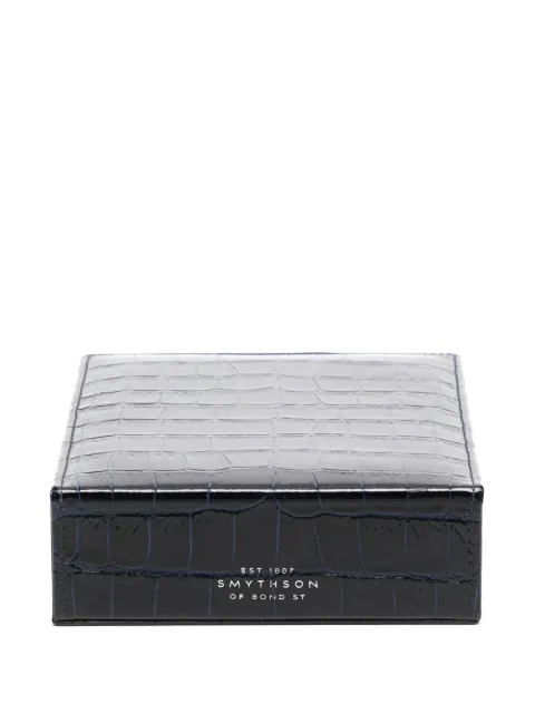 Smythson crocodile-effect leather trinket box Black 1020536