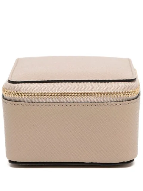 Smythson logo-stamp zip box Neutrals 1029687