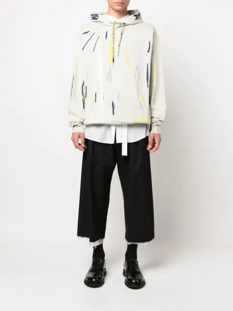 Feng Chen Wang tie-dye print cotton hoodie Neutrals FMF14HD06W