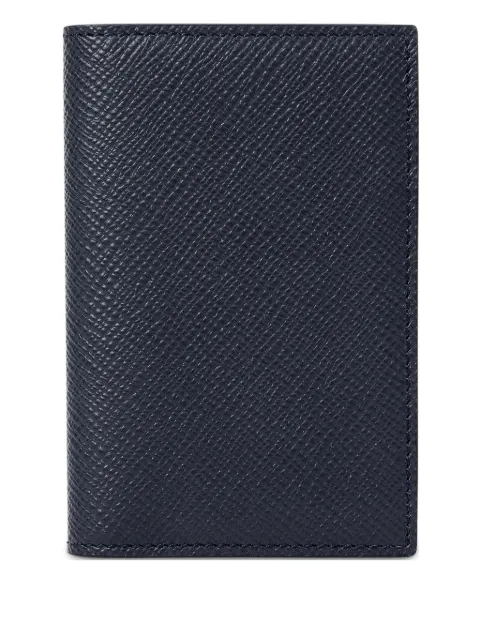 Smythson Panama leather card holder Black 1200603