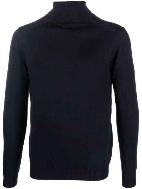 Roberto Collina ribbed hem roll-neck jumper Blue RM02203