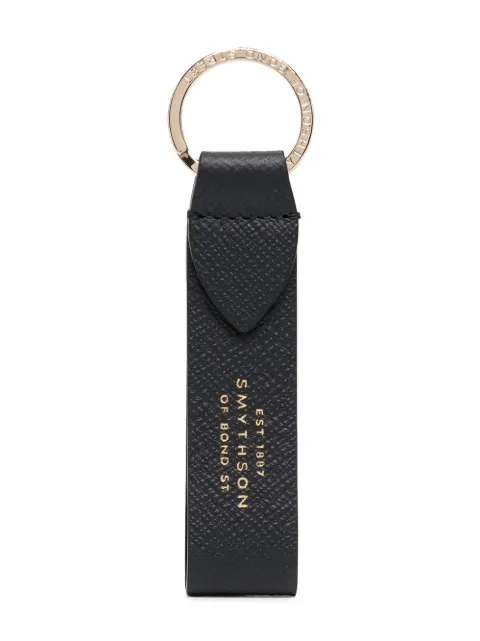 Smythson logo-tag keychain Black 1023997