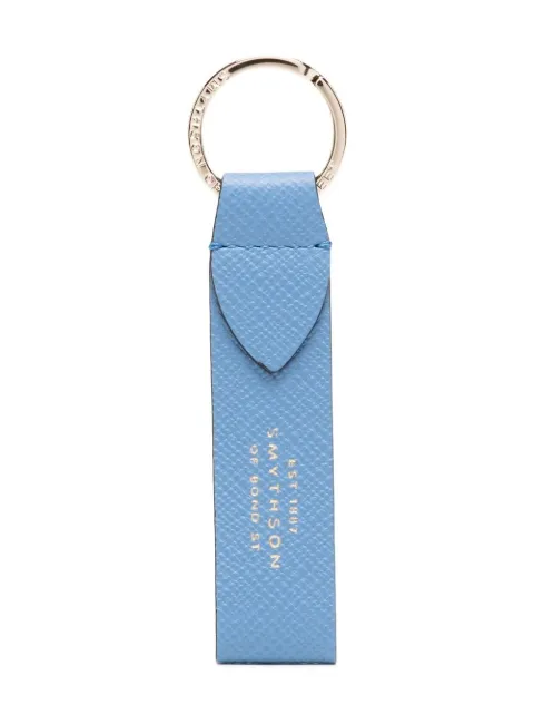 Smythson leather keyring Blue 1028511