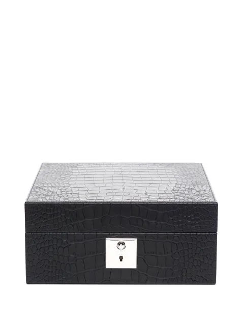 Smythson crocodile-effect leather trinket box Black 1016964