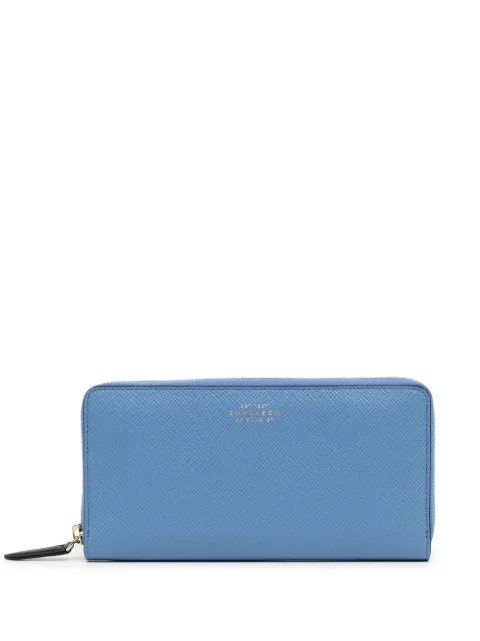 Smythson leather zip-up wallet Blue 1029515