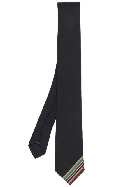 Paul Smith stripe-detail silk tie Black M1A0TIEH41104