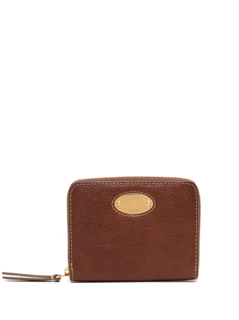 Mulberry grained-leather logo-plaque purse Brown RL7083275
