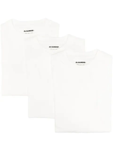 Jil Sander logo-patch crew-neck T-shirt White J47GC0002J45048