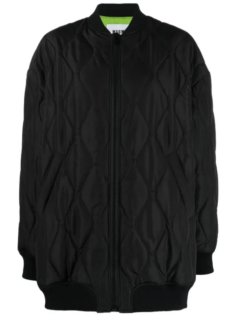 MSGM quilted bomber jacket Black 3341MDH19Y227510