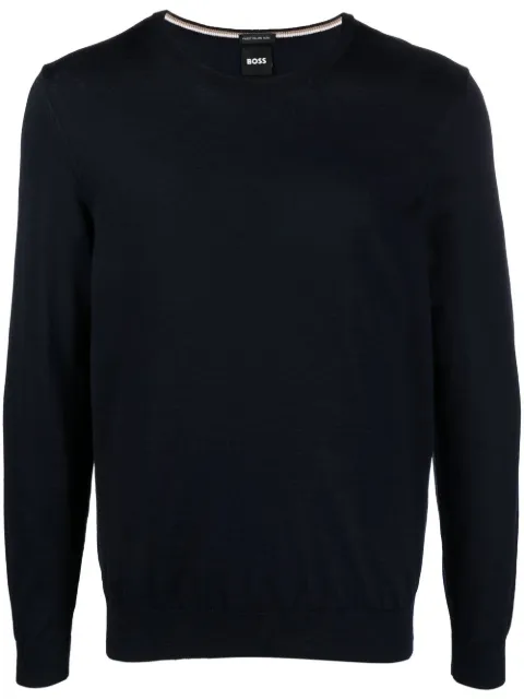 BOSS crew neck pullover sweater Blue 50468239