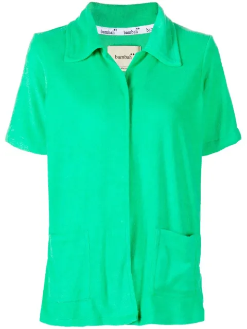 Bambah towelling-effect short-sleeve shirt Green BMB2235