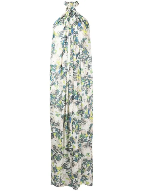 Bambah Petra tropical-print maxi dress Green BMB2244