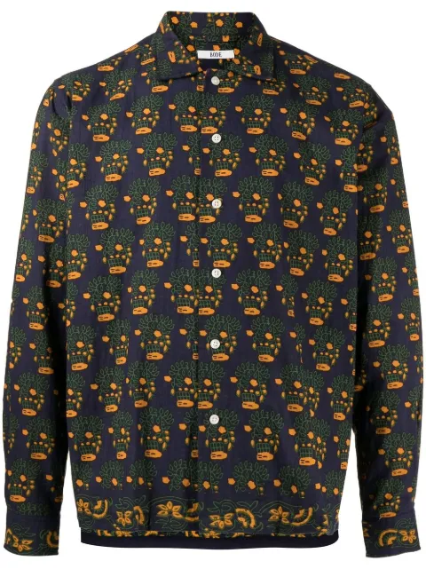BODE graphic-print button-up shirt Blue MRSH000003