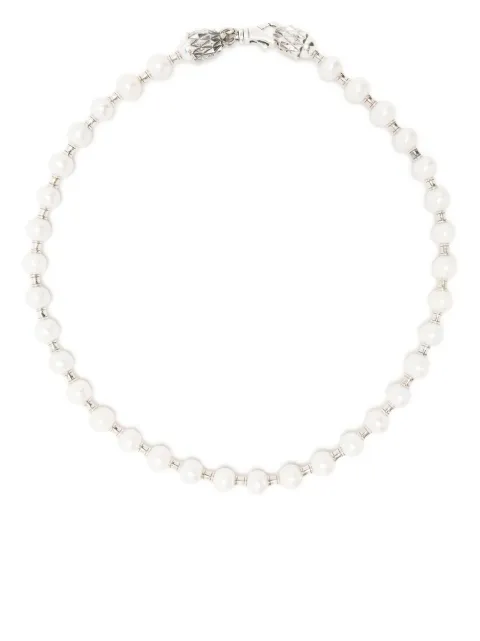 Emanuele Bicocchi bead-embellished pearl necklace Silver PRDN3