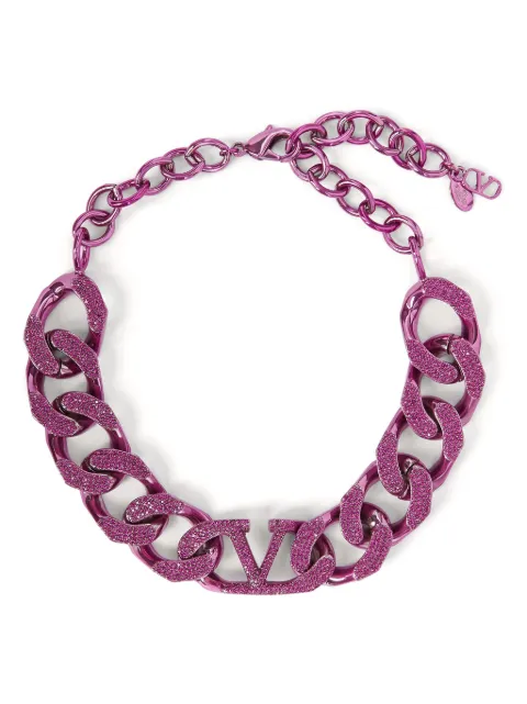 Valentino Garavani VLogo Signature curb-chain necklace Pink WJ0Q32VTR