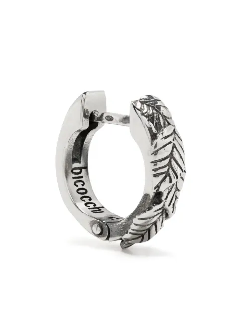 Emanuele Bicocchi Leaves huggie hoop earring Silver LVE1