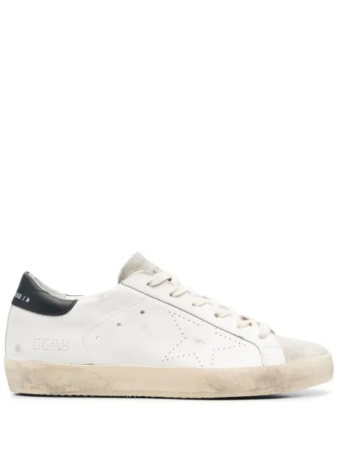 Golden Goose Super-Star distressed lace-up sneakers White GWF00105F003347
