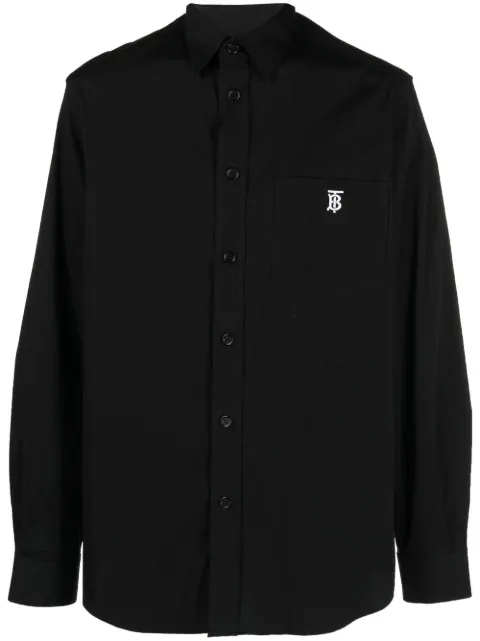Burberry logo-embroidered shirt Black 8057473