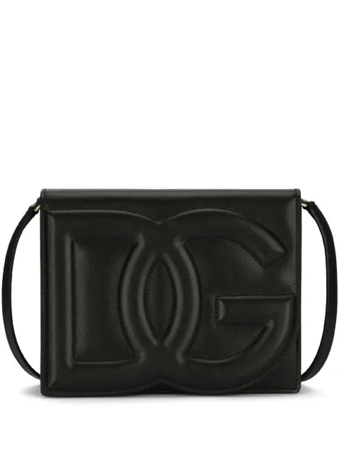 Dolce & Gabbana DG Logo leather cross body bag Black BB7287AW576