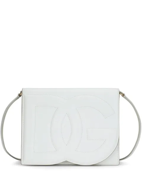 Dolce & Gabbana DG Logo leather cross body bag White BB7287AW576