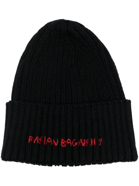 Ruslan Baginskiy embroidered-logo knitted beanie Black BN033034WARUWOOL