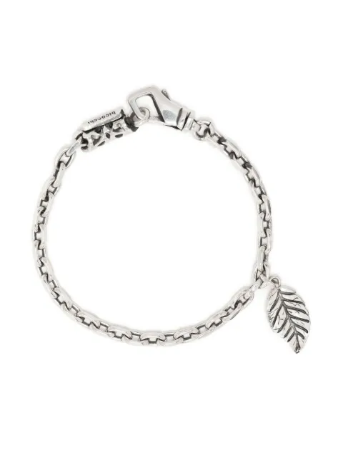 Emanuele Bicocchi leaf-detail chain-link bracelet Silver LVB1