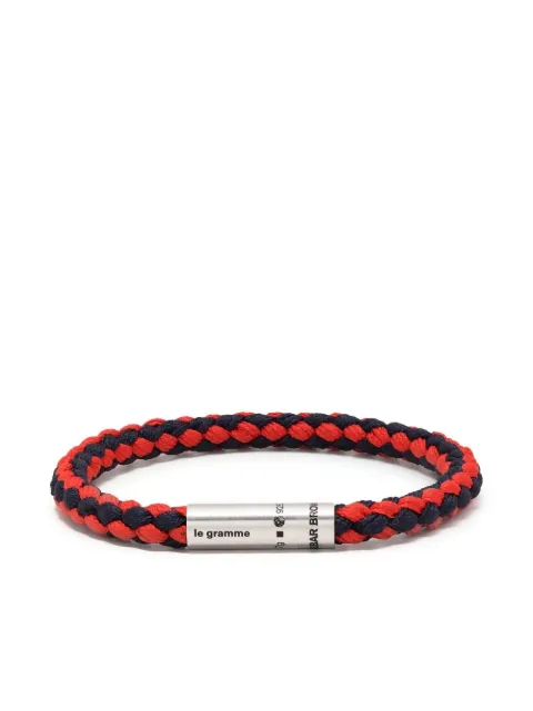 Le Gramme x Orlebar Brown engraved-logo bracelet Blue LGCARBRNMR05107OB