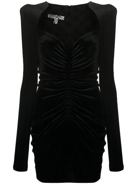 Philosophy Di Lorenzo Serafini ruched velvet mini dress Black 042557295