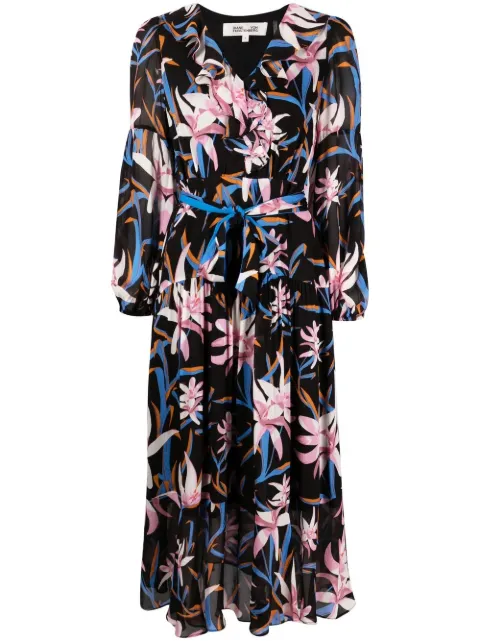 DVF Diane von Furstenberg Jaxson floral-print midi dress Black DVFDL2Q013