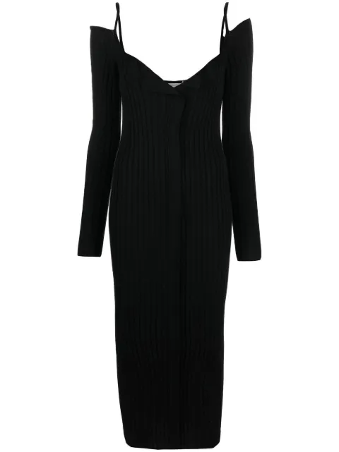 Philosophy Di Lorenzo Serafini ribbed-knit V-neck dress Black V04805700