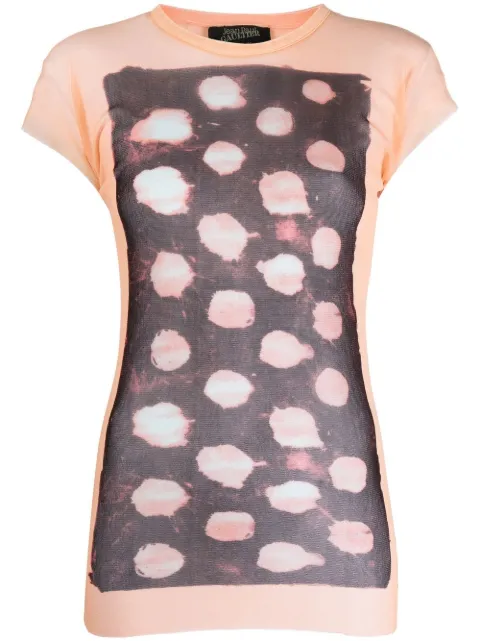 Jean Paul Gaultier Pre-Owned 1990s abstract-print layered T-shirt Orange JPG3019