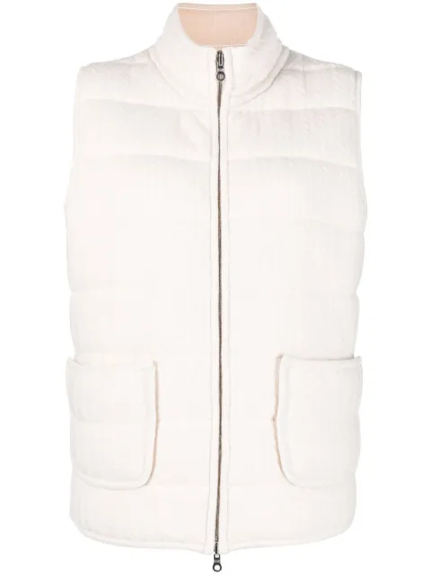 arch4 textured-knit padded gilet jacket Neutrals KNVS2957